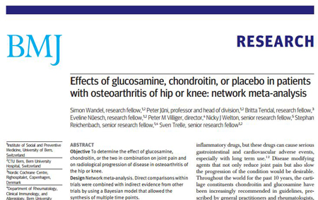 Effects of glucosamine, chondroitin, or placebo in patients with osteoarthritis of hip or knee